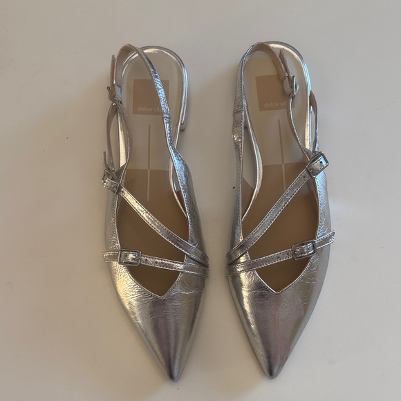 Dolce Vita Shoes - Dolce Vita Metallic Silver Slingback Flats